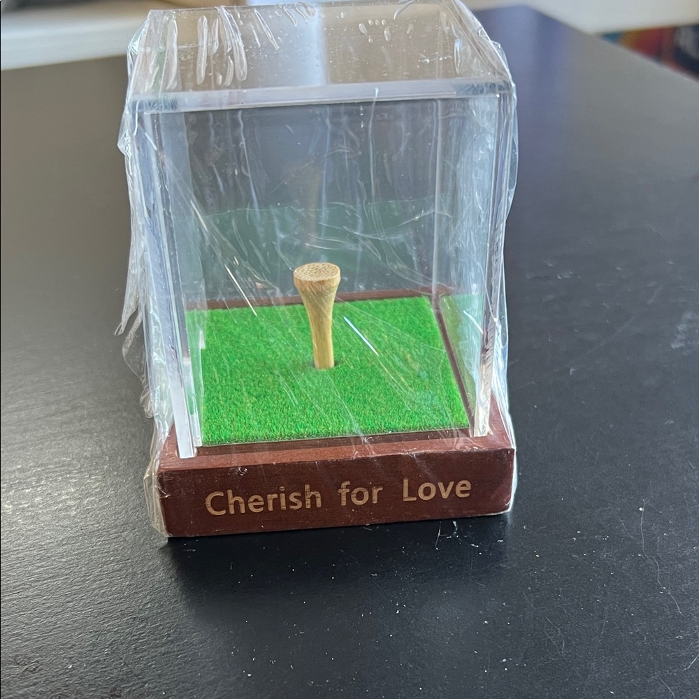 Cherish for Love Display Case with Green Base